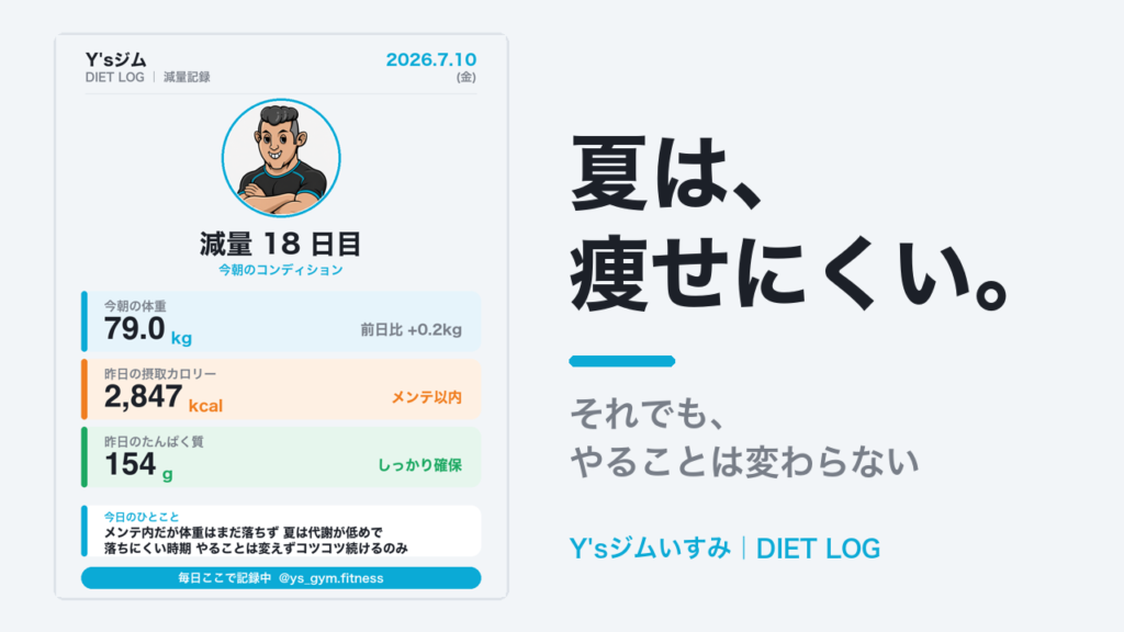 夏に体重が落ちないのは、普通です